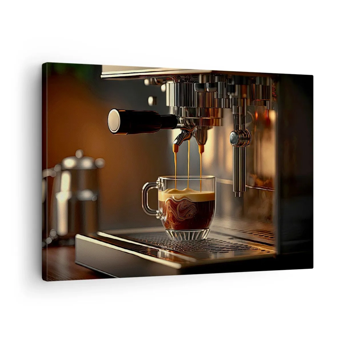 Quadro su tela - Stampe su Tela - Macchina da caffè con una tazza di espresso aromatico - 70x50cm - Miscela sensuale - Decorazione murale moderna per soggiorno e camera da letto ARTTOR