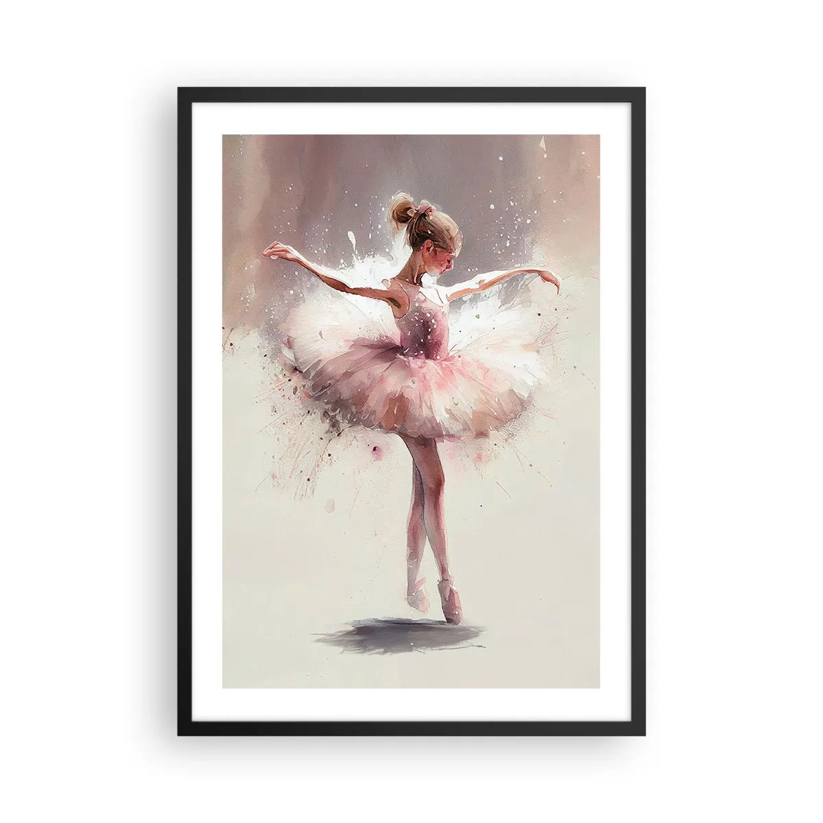 Poster in cornice nera - Ballerina in movimento artistico - 50x70cm - Come un giovane uccello - Decorazione murale moderna per soggiorno e camera da letto ARTTOR