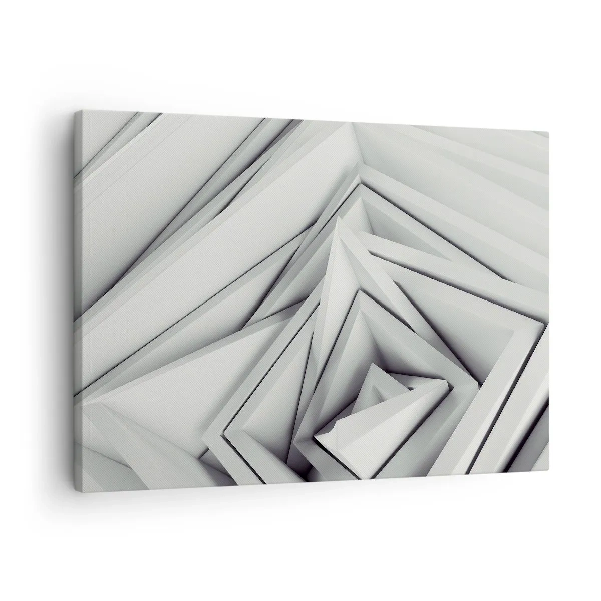 Quadro su tela - Stampe su Tela - Una composizione astratta di forme geometriche nelle tonalità del grigio. - 70x50cm - Germogli spigolosi - Decorazione murale moderna per soggiorno e camera da letto ARTTOR