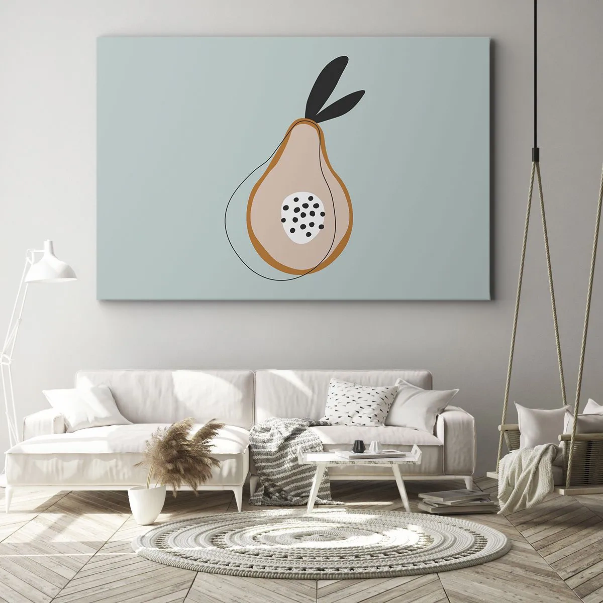 Quadro su tela - Stampe su Tela - Pera astratta su sfondo chiaro - 70x50cm - Penetrare la natura delle cose - Decorazione murale moderna per soggiorno e camera da letto ARTTOR