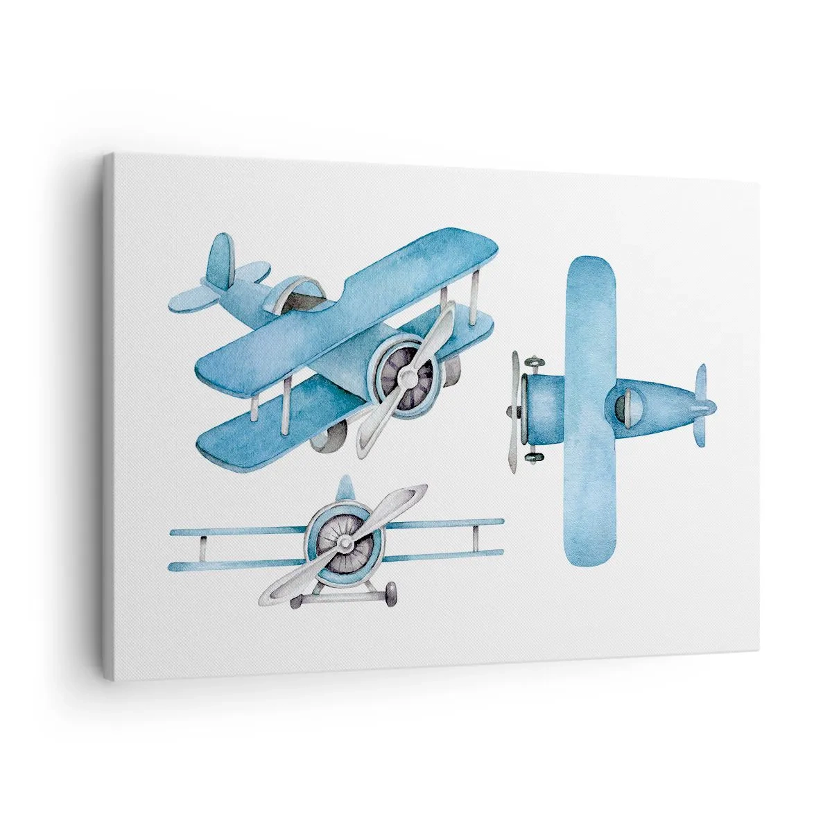 Quadro su tela - Stampe su Tela - Aeroplani retrò blu - 70x50cm - Nato per vincere - Decorazione murale moderna per soggiorno e camera da letto ARTTOR