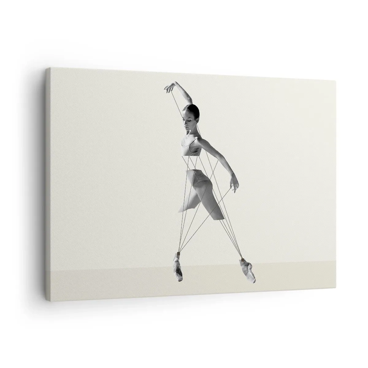 Quadro su tela - Stampe su Tela - Ballerina in un'interpretazione geometrica con linee - 70x50cm - Nel teatro del mondo - Decorazione murale moderna per soggiorno e camera da letto ARTTOR