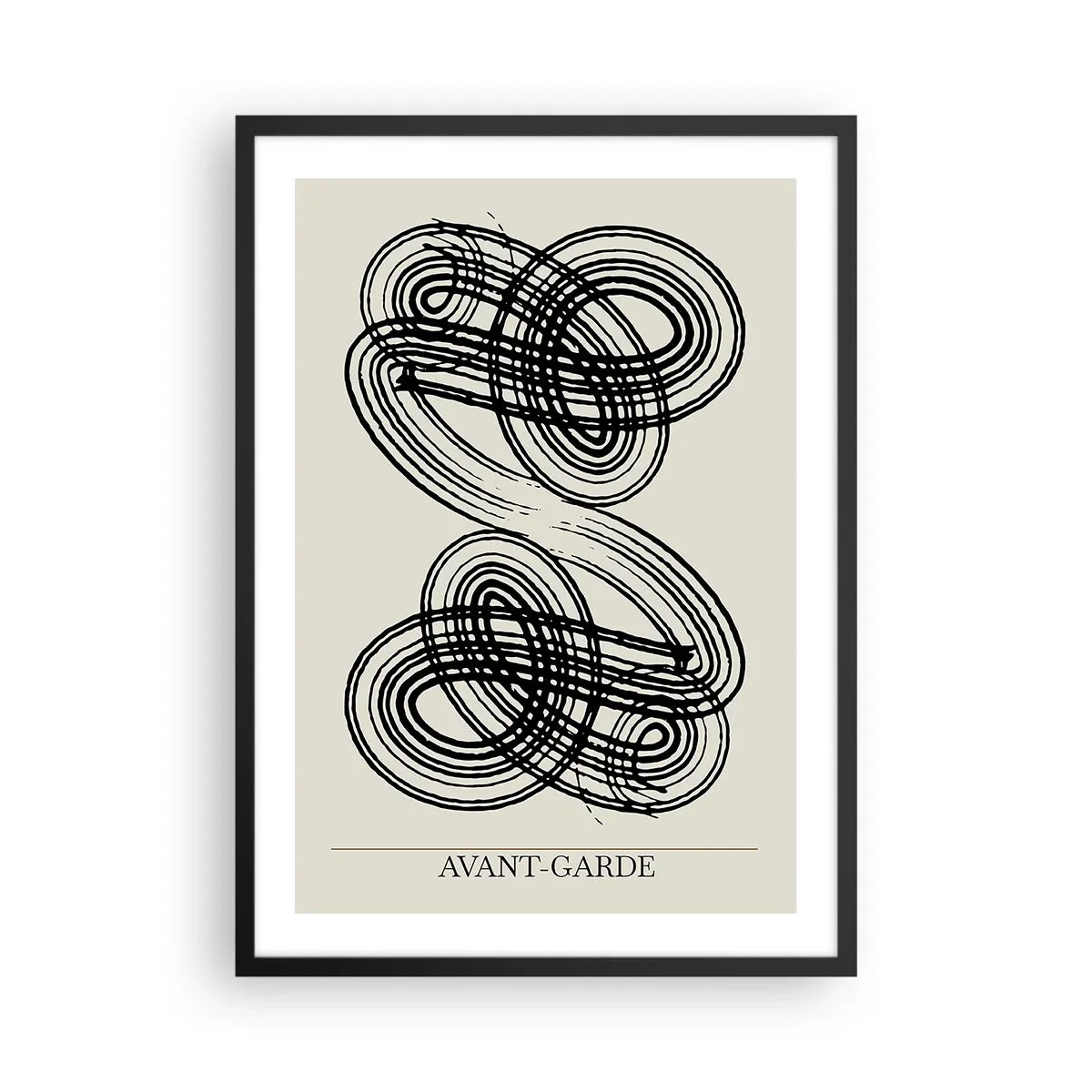Poster in cornice nera - Composizione astratta di linee d'avanguardia - 50x70cm - In tutta spontaneità - Decorazione murale moderna per soggiorno e camera da letto ARTTOR