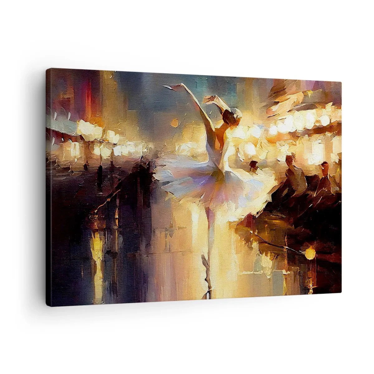 Quadro su tela - Stampe su Tela - Una ballerina che balla davanti a un palco illuminato - 70x50cm - Miracolo nella strada - Decorazione murale moderna per soggiorno e camera da letto ARTTOR