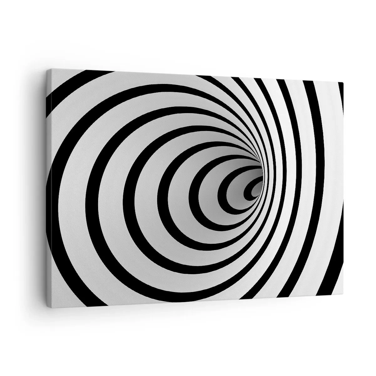 Quadro su tela - Stampe su Tela - Una spirale in bianco e nero che crea un effetto ipnotico - 70x50cm - Anche tu non riesci a resistere? - Decorazione murale moderna per soggiorno e camera da letto ARTTOR