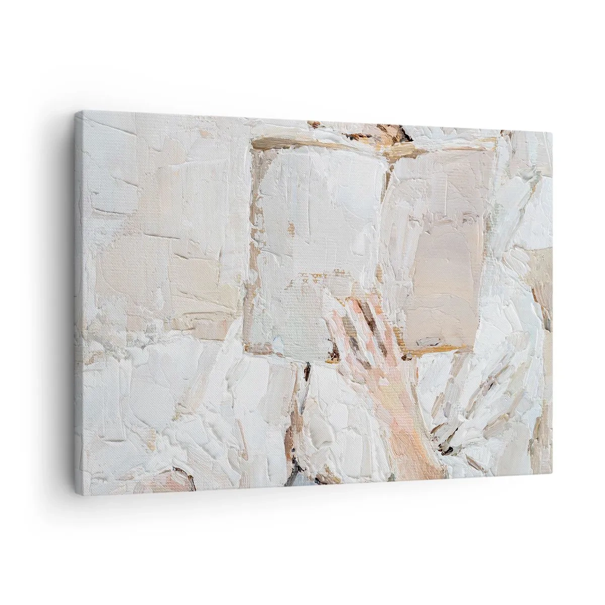 Quadro su tela - Stampe su Tela - Dipinto impressionista raffigurante una mano che tiene un libro aperto. - 70x50cm - In un altro mondo - Decorazione murale moderna per soggiorno e camera da letto ARTTOR