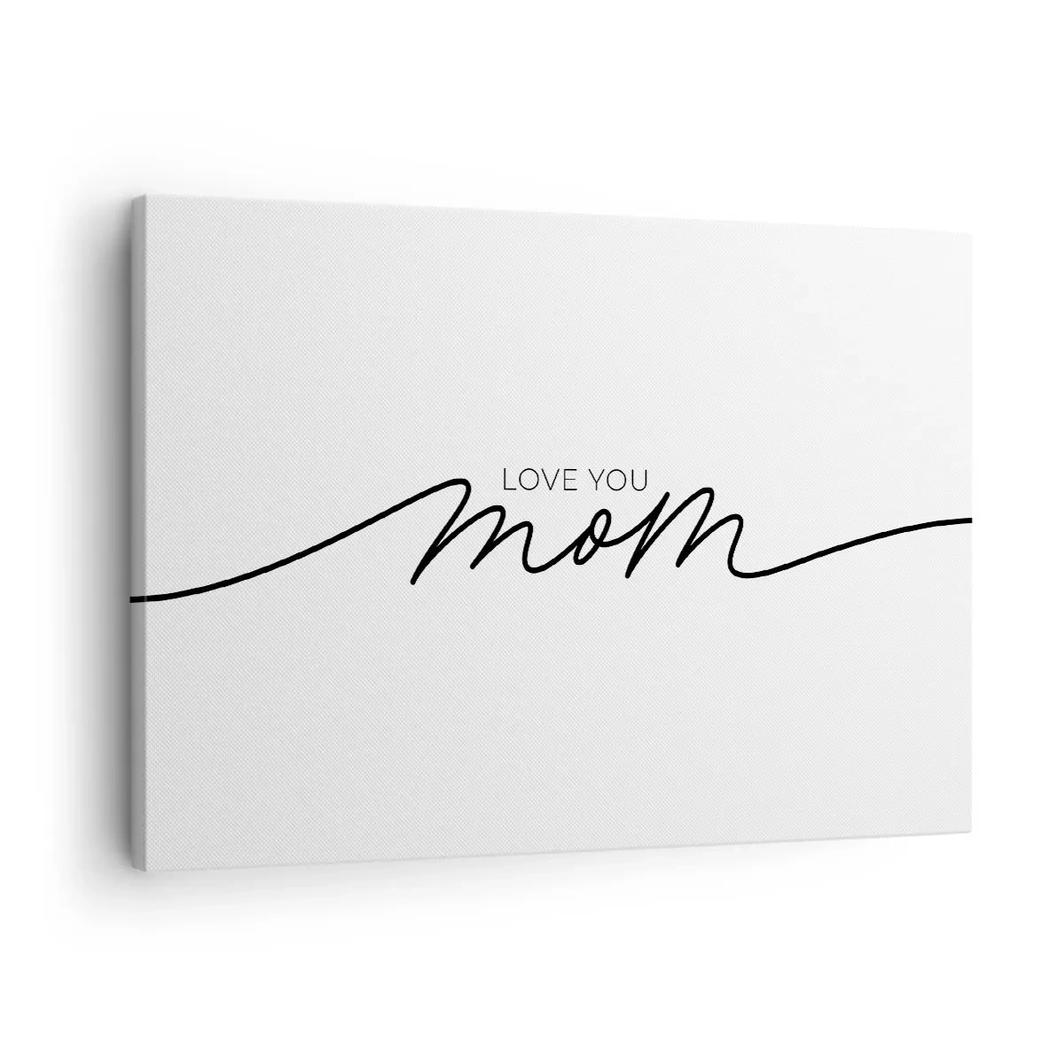 Quadro su tela - Stampe su Tela - Scritta minimalista "Ti amo mamma" su sfondo bianco - 70x50cm - Grande commozione - Decorazione murale moderna per soggiorno e camera da letto ARTTOR