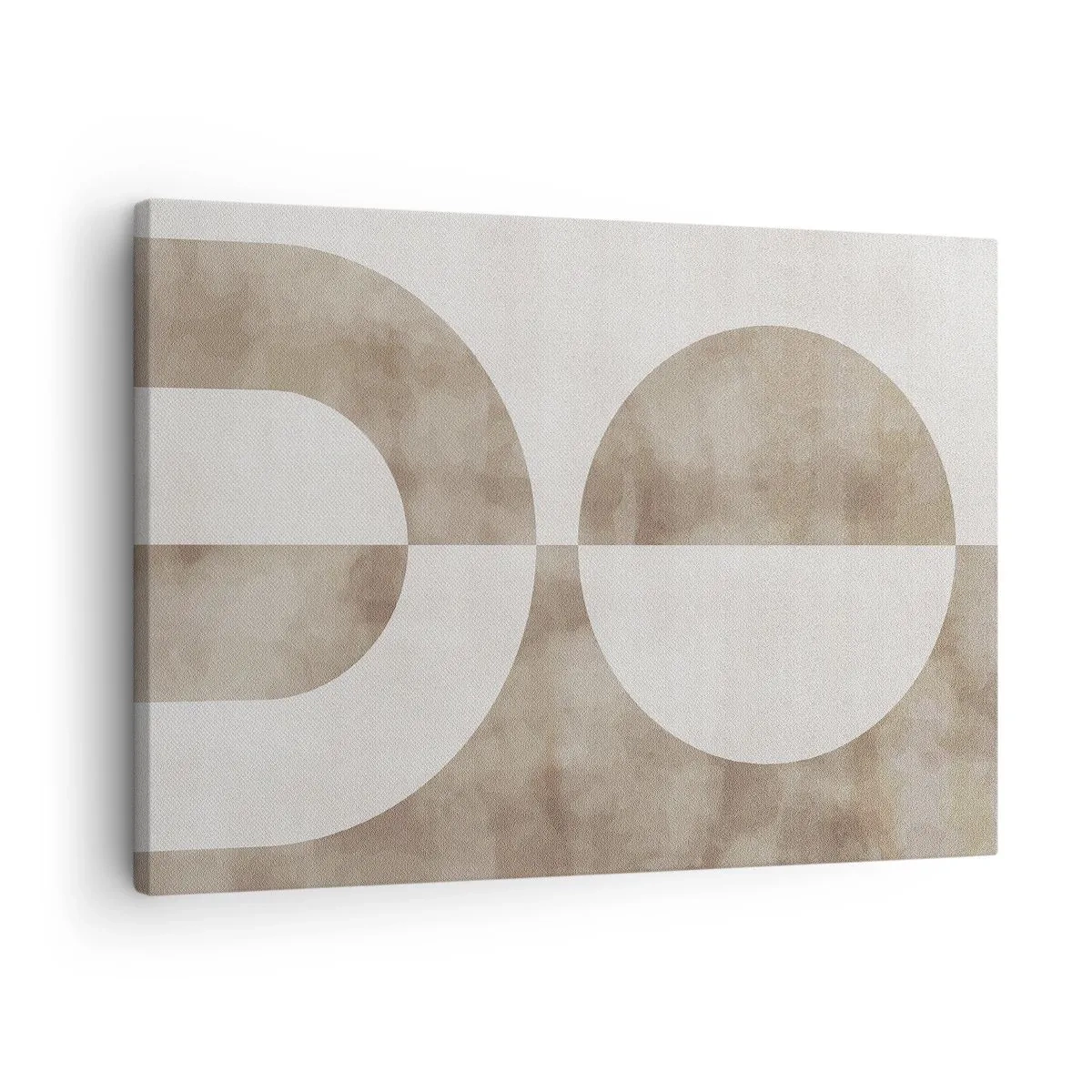 Quadro su tela - Stampe su Tela - Un dipinto astratto nei toni del beige con forme geometriche e simmetria. - 70x50cm - Analogie e differenze - Decorazione murale moderna per soggiorno e camera da letto ARTTOR