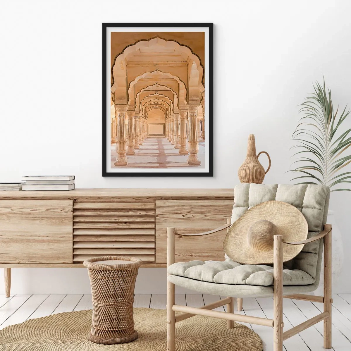 Poster in cornice nera - Simmetria orientale - 50x70cm - Nel palazzo del Maragià - Decorazione murale moderna per soggiorno e camera da letto ARTTOR