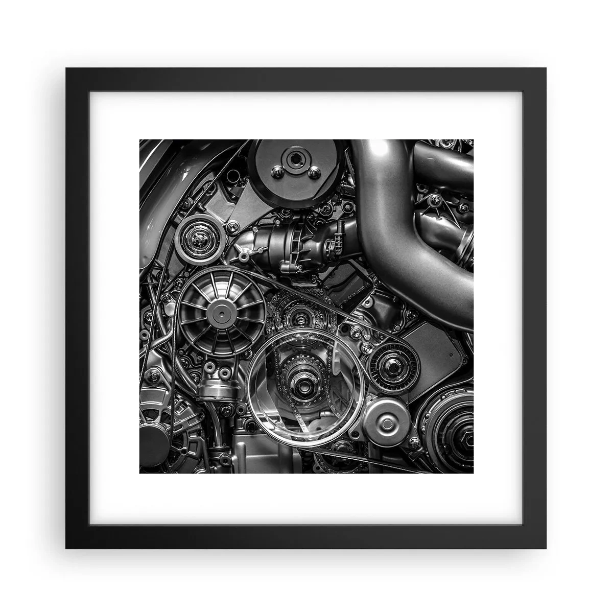 Poster in cornice nera - La poesia della meccanica - 30x30 cm