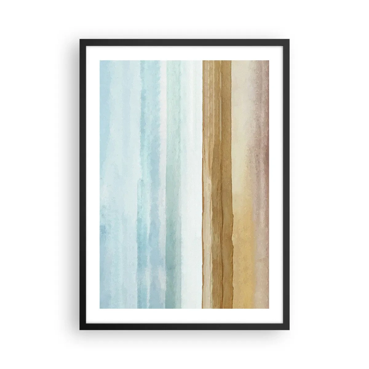 Poster in cornice nera - Un paesaggio minimalista in tonalità pastello - 50x70cm - Rilassamento - Decorazione murale moderna per soggiorno e camera da letto ARTTOR