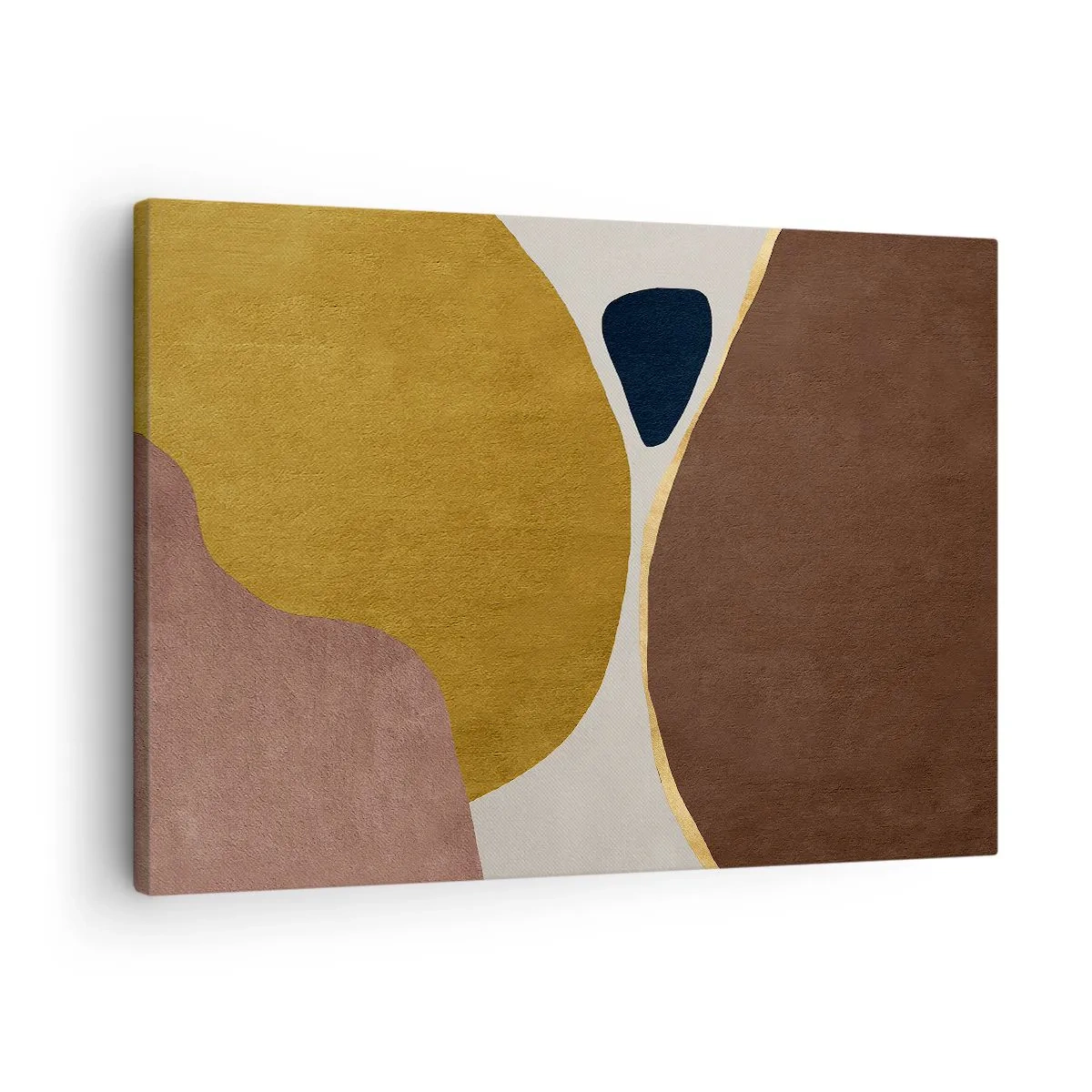 Quadro su tela - Stampe su Tela - Una composizione astratta con forme geometriche dai colori caldi. - 70x50cm - Astrazione: un luogo nello spazio - Decorazione murale moderna per soggiorno e camera da letto ARTTOR