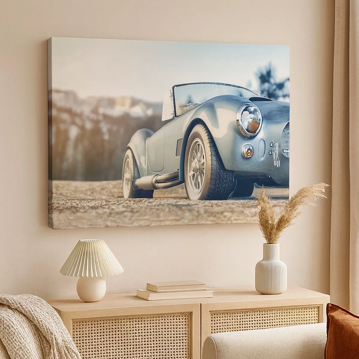 Quadro su tela - Stampe su Tela - Auto decappottabile classica in un ambiente pittoresco - 70x50cm - Perché lo stile è importante - Decorazione murale moderna per soggiorno e camera da letto ARTTOR