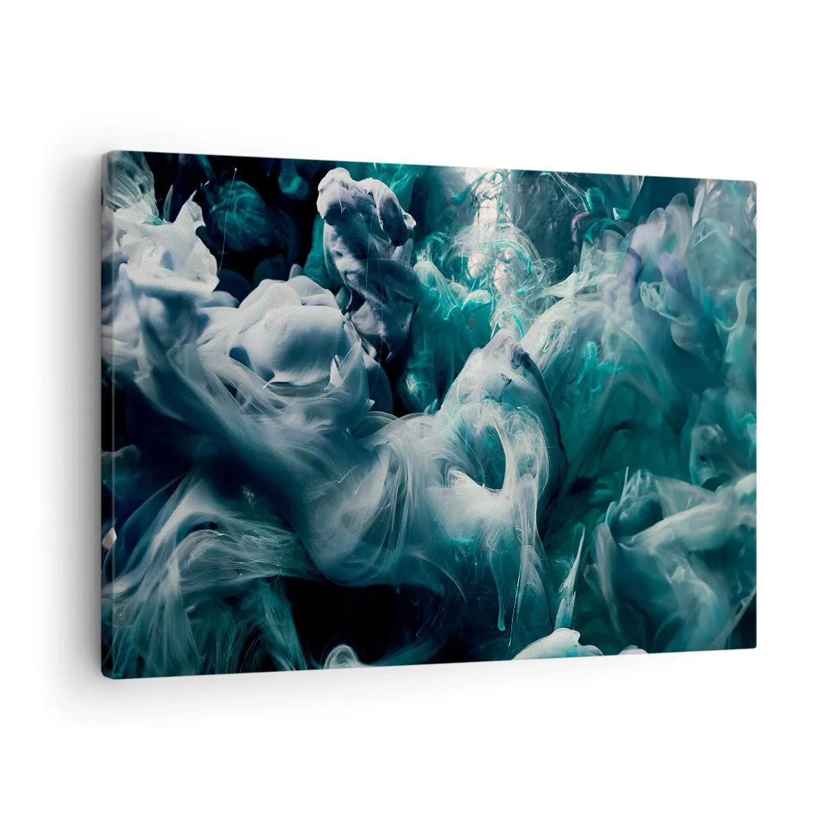 Quadro su tela - Stampe su Tela - Onde astratte dinamiche nelle tonalità del blu e del bianco - 70x50cm - Il movimento dei colori - Decorazione murale moderna per soggiorno e camera da letto ARTTOR