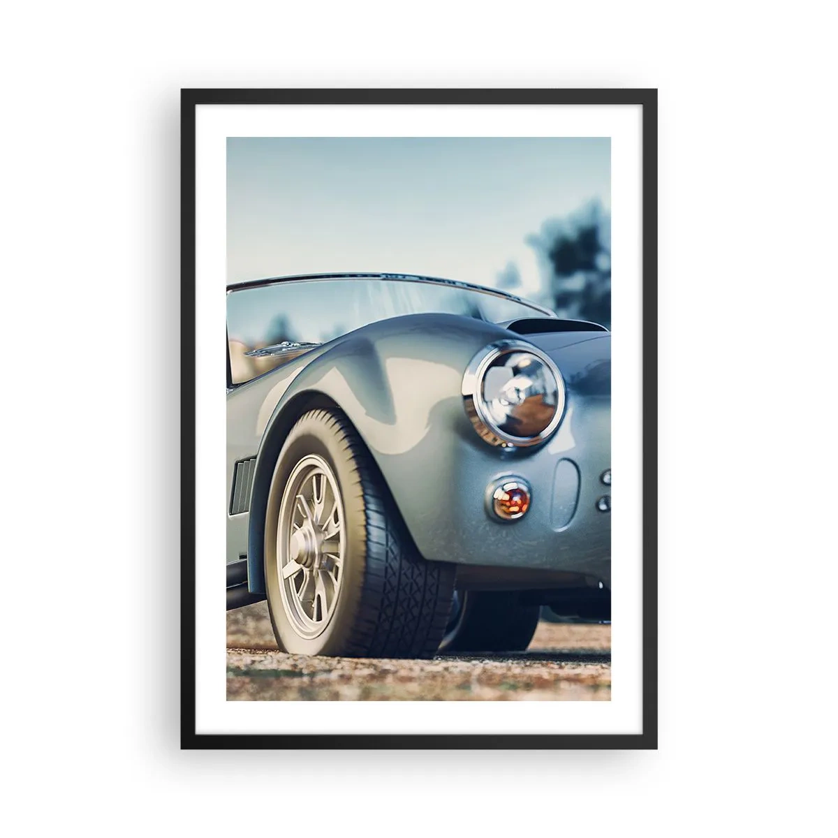 Poster in cornice nera - Un'auto retrò classica su uno sfondo sfocato - 50x70cm - Perché lo stile è importante - Decorazione murale moderna per soggiorno e camera da letto ARTTOR