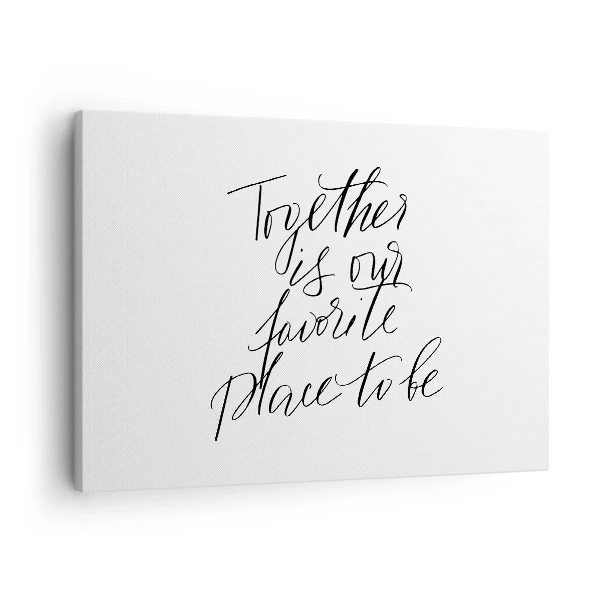 Quadro su tela - Stampe su Tela - Iscrizione tipografica in stile elegante su sfondo bianco - 70x50cm - Anche tu lo senti? - Decorazione murale moderna per soggiorno e camera da letto ARTTOR