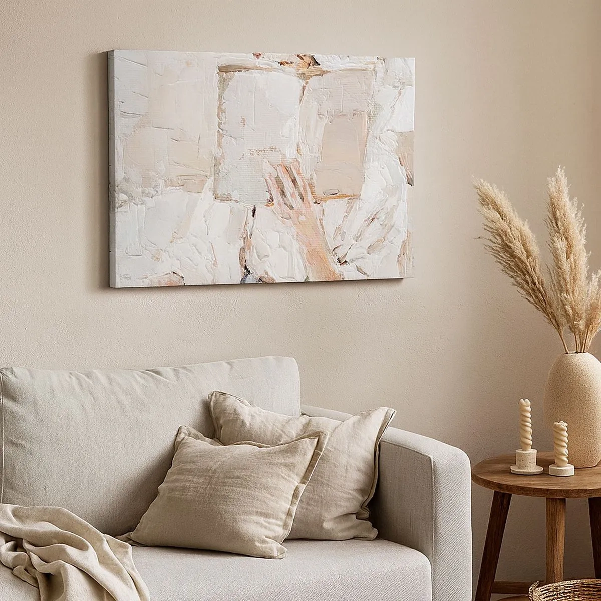 Quadro su tela - Stampe su Tela - Dipinto impressionista raffigurante una mano che tiene un libro aperto. - 70x50cm - In un altro mondo - Decorazione murale moderna per soggiorno e camera da letto ARTTOR