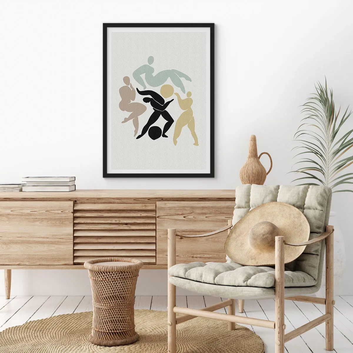 Poster in cornice nera - Sagome astratte di figure in movimento dinamico - 50x70cm - Movimento per la salute e per la bellezza - Decorazione murale moderna per soggiorno e camera da letto ARTTOR