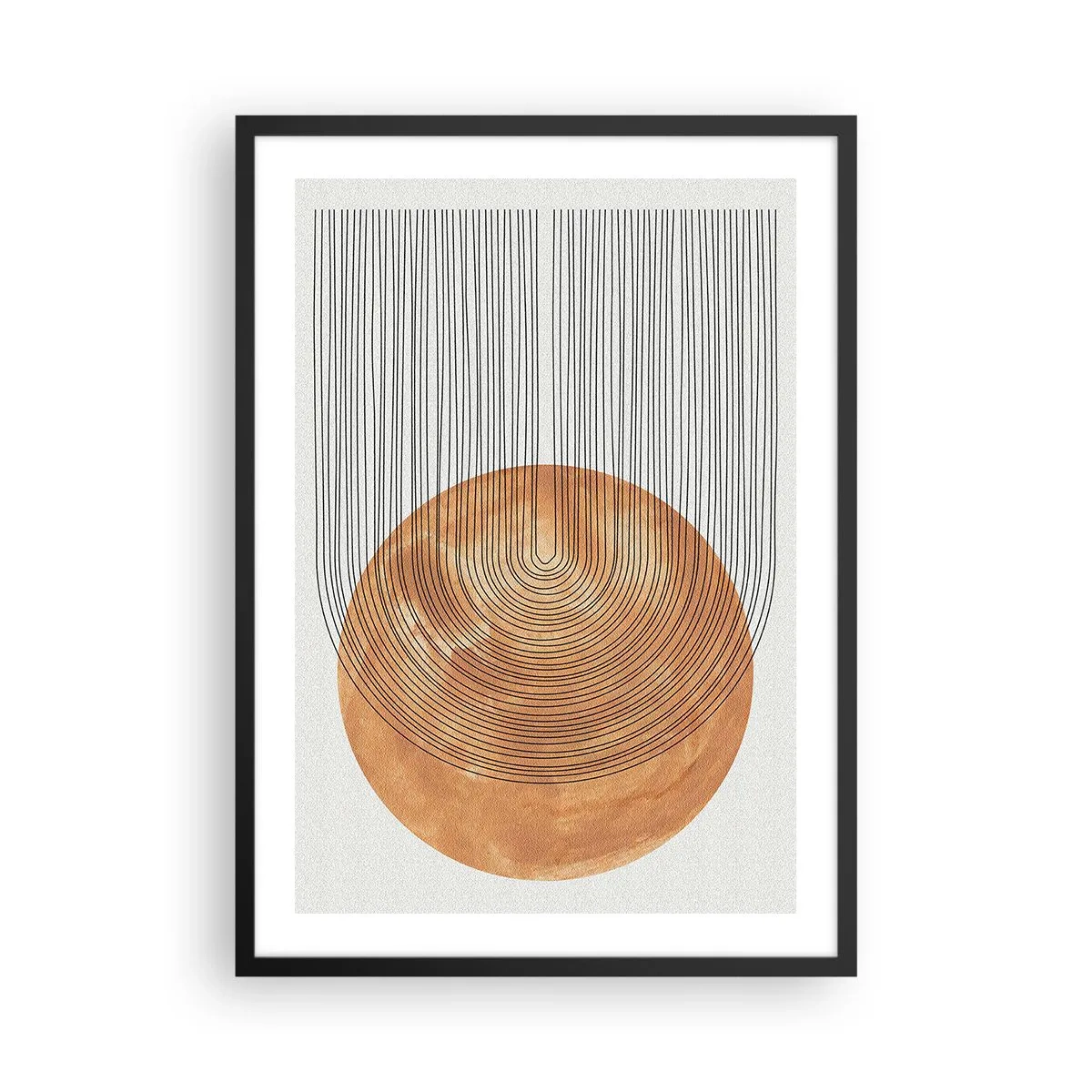 Poster in cornice nera - Astrazione geometrica nei toni della terra - 50x70cm - Composizione solare - Decorazione murale moderna per soggiorno e camera da letto ARTTOR