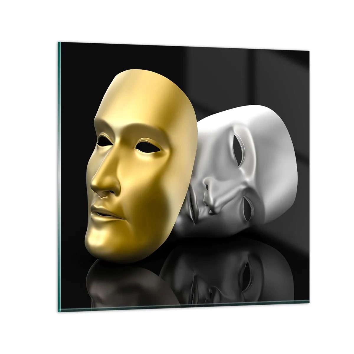 Quadro su vetro - La vita è teatro - 30x30 cm