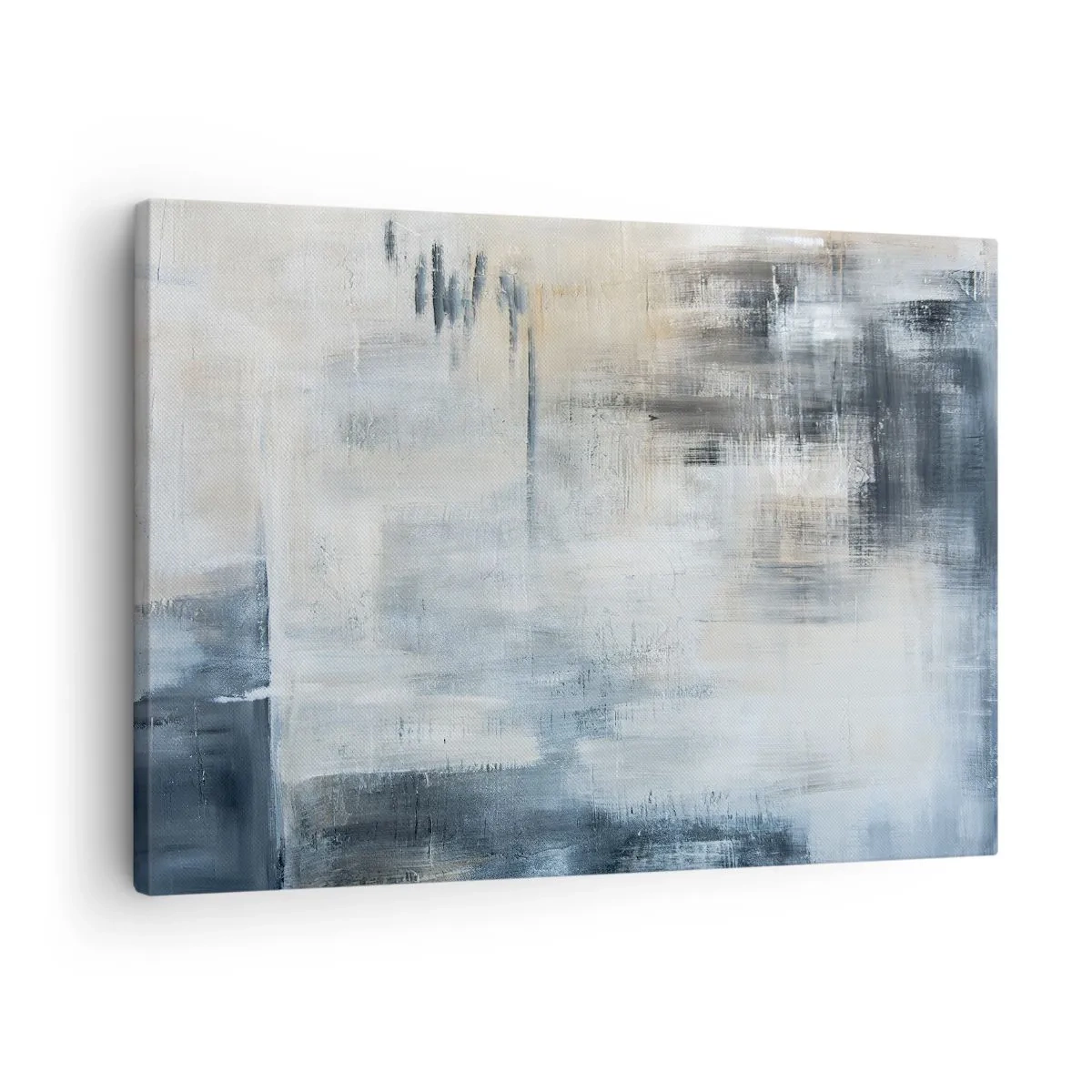 Quadro su tela - Stampe su Tela - Composizione astratta nei toni del blu e del grigio - 70x50cm - Coperti dal blu - Decorazione murale moderna per soggiorno e camera da letto ARTTOR