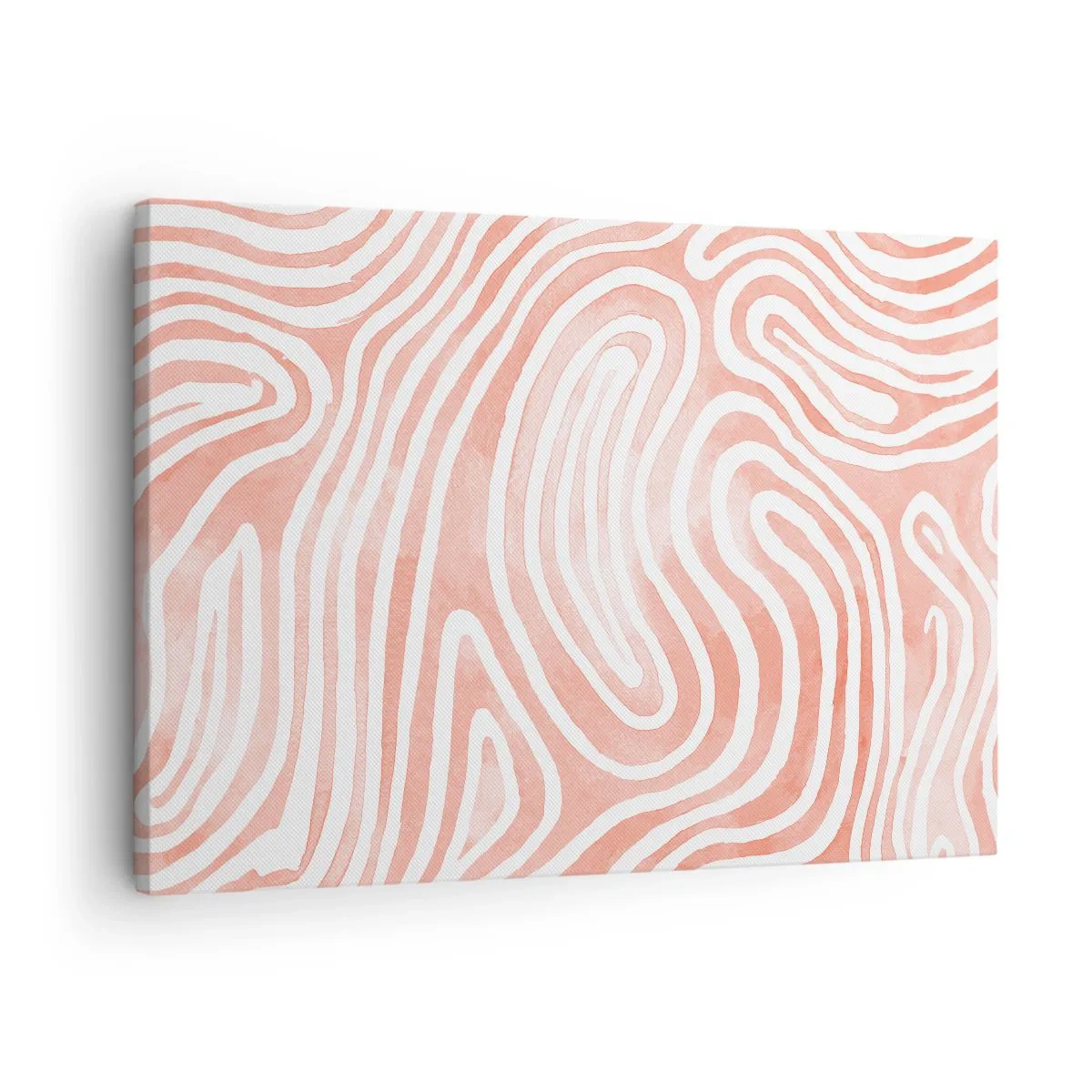 Quadro su tela - Stampe su Tela - Motivo astratto nei toni del rosa e del bianco - 70x50cm - Nel labirinto di corallo - Decorazione murale moderna per soggiorno e camera da letto ARTTOR