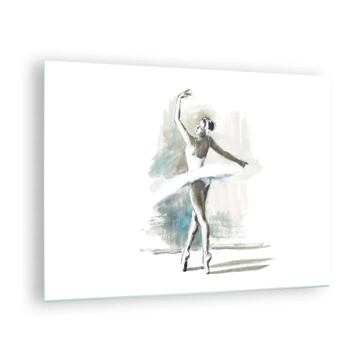 Quadro su vetro - Una ballerina in una posa di danza classica - 70x50cm - Tramutata in un cigno - Decorazione murale moderna per soggiorno e camera da letto ARTTOR