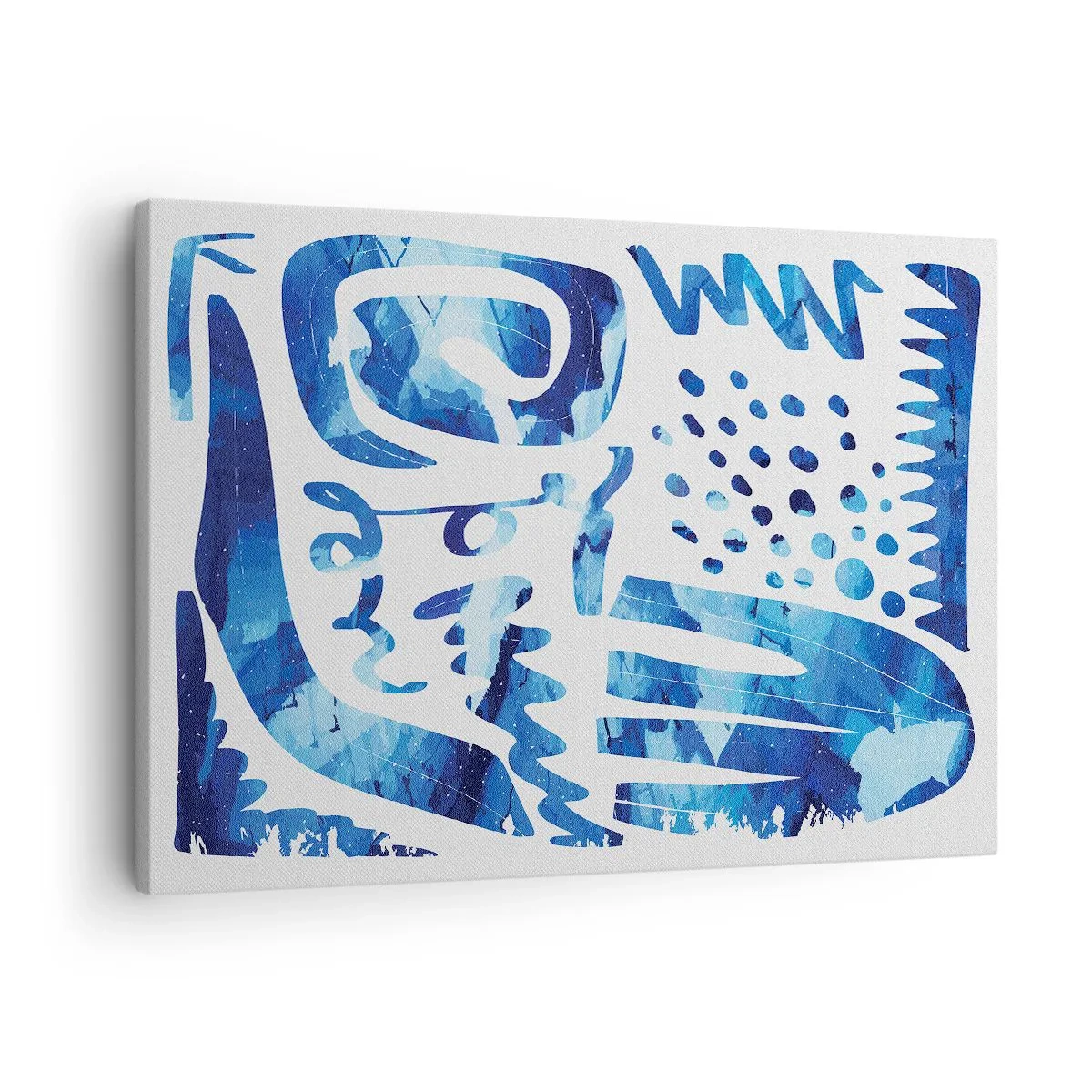 Quadro su tela - Stampe su Tela - Motivo astratto nei toni del blu - 70x50cm - Ritorno alle radici - Decorazione murale moderna per soggiorno e camera da letto ARTTOR