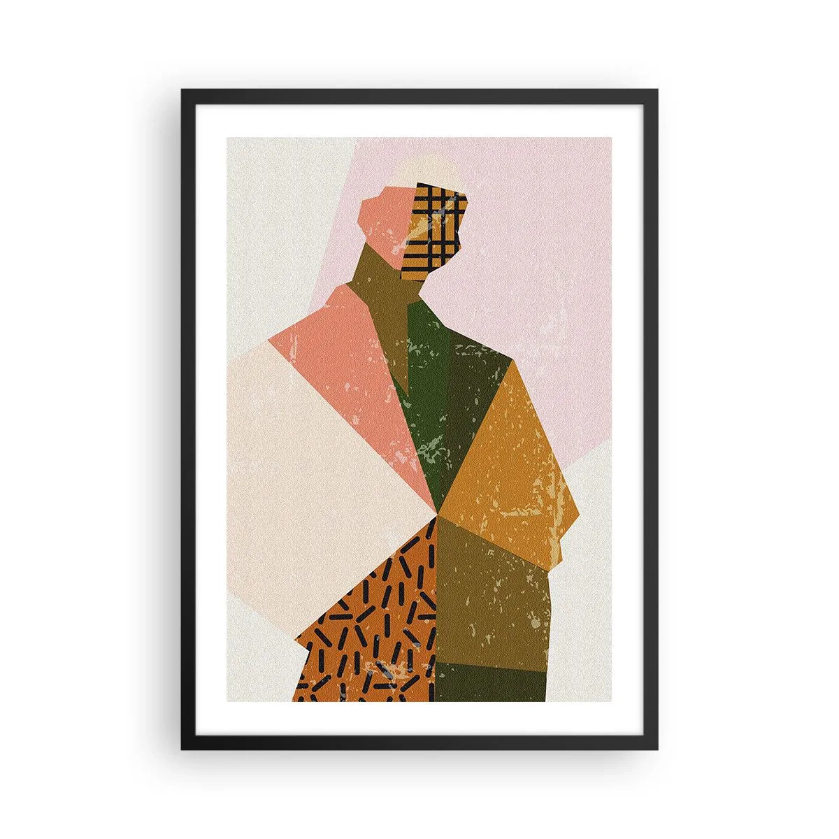 Poster in cornice nera - Silhouette astratta in forme geometriche - 50x70cm - L'uomo: un essere complesso - Decorazione murale moderna per soggiorno e camera da letto ARTTOR
