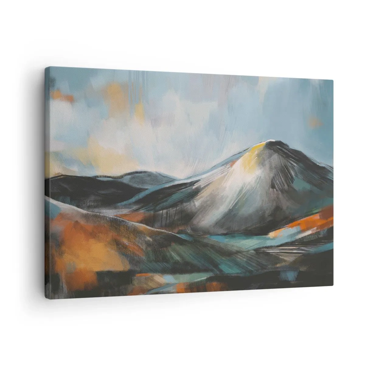 Quadro su tela - Stampe su Tela - Paesaggio montano astratto in tonalità calde - 70x50cm - Aspri e belli - Decorazione murale moderna per soggiorno e camera da letto ARTTOR