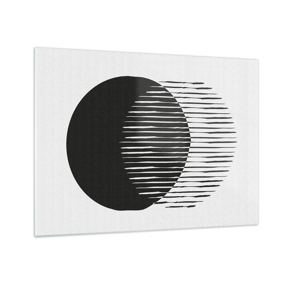 Quadro su vetro - Una forma minimalista di due cerchi che si intersecano - 70x50cm - Il suo alter ego - Decorazione murale moderna per soggiorno e camera da letto ARTTOR