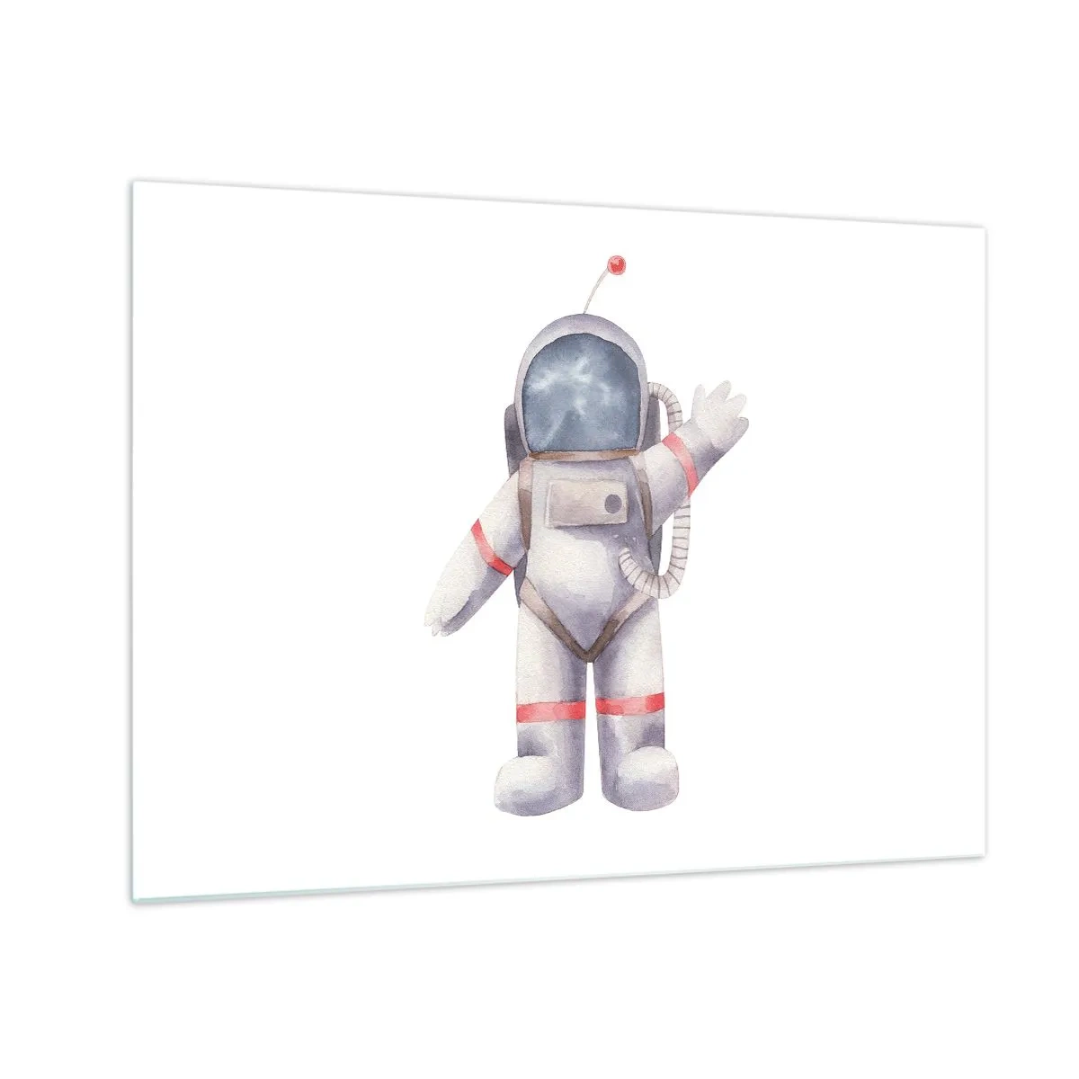 Quadro su vetro - Astronauta che saluta nello spazio - 70x50cm - Ci vediamo! - Decorazione murale moderna per soggiorno e camera da letto ARTTOR