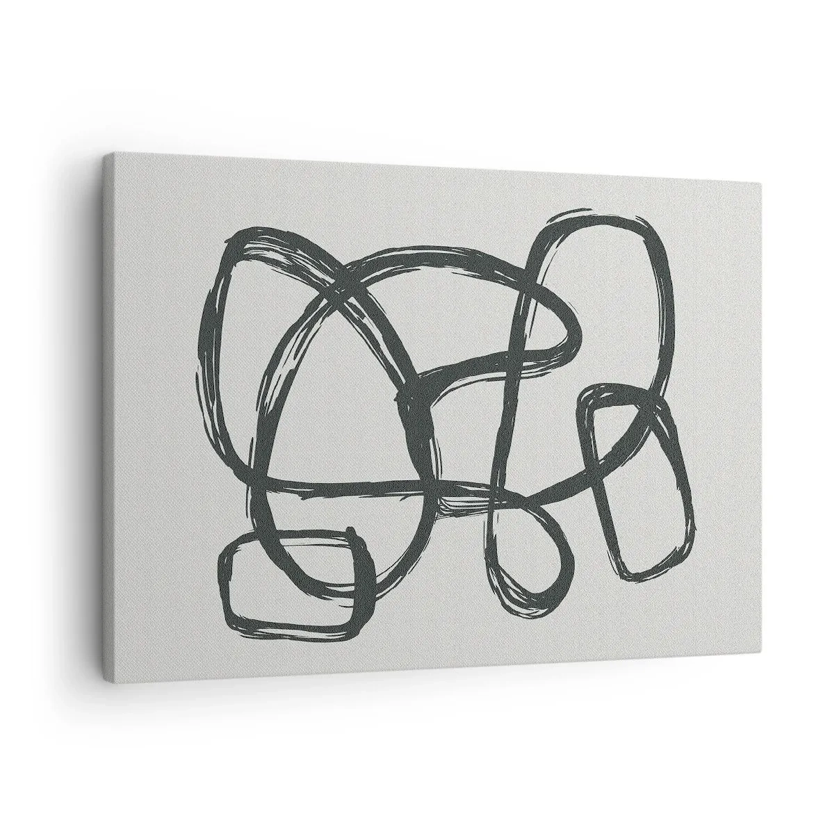 Quadro su tela - Stampe su Tela - Linee astratte che creano forme libere su uno sfondo chiaro - 70x50cm - Astrazione aggrovigliata - Decorazione murale moderna per soggiorno e camera da letto ARTTOR
