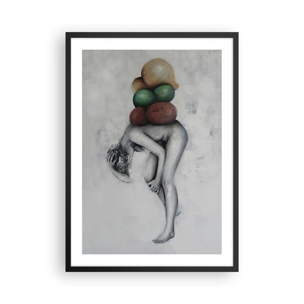 Poster in cornice nera - Il peso della vita - 50x70cm - Il peso della vita - Decorazione murale moderna per soggiorno e camera da letto ARTTOR