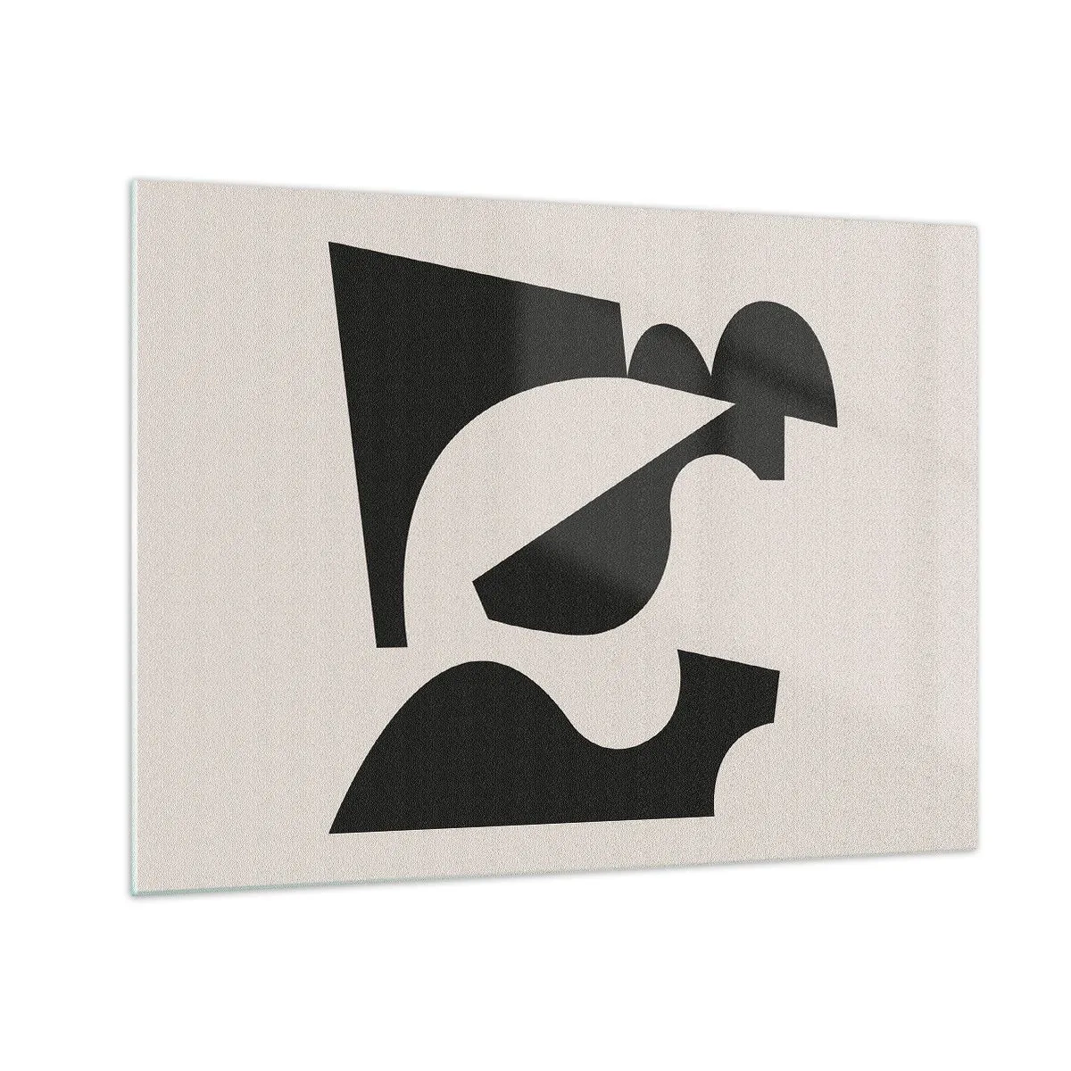 Quadro su vetro - Composizione geometrica astratta in bianco e nero - 70x50cm - Kit di montaggio - Decorazione murale moderna per soggiorno e camera da letto ARTTOR