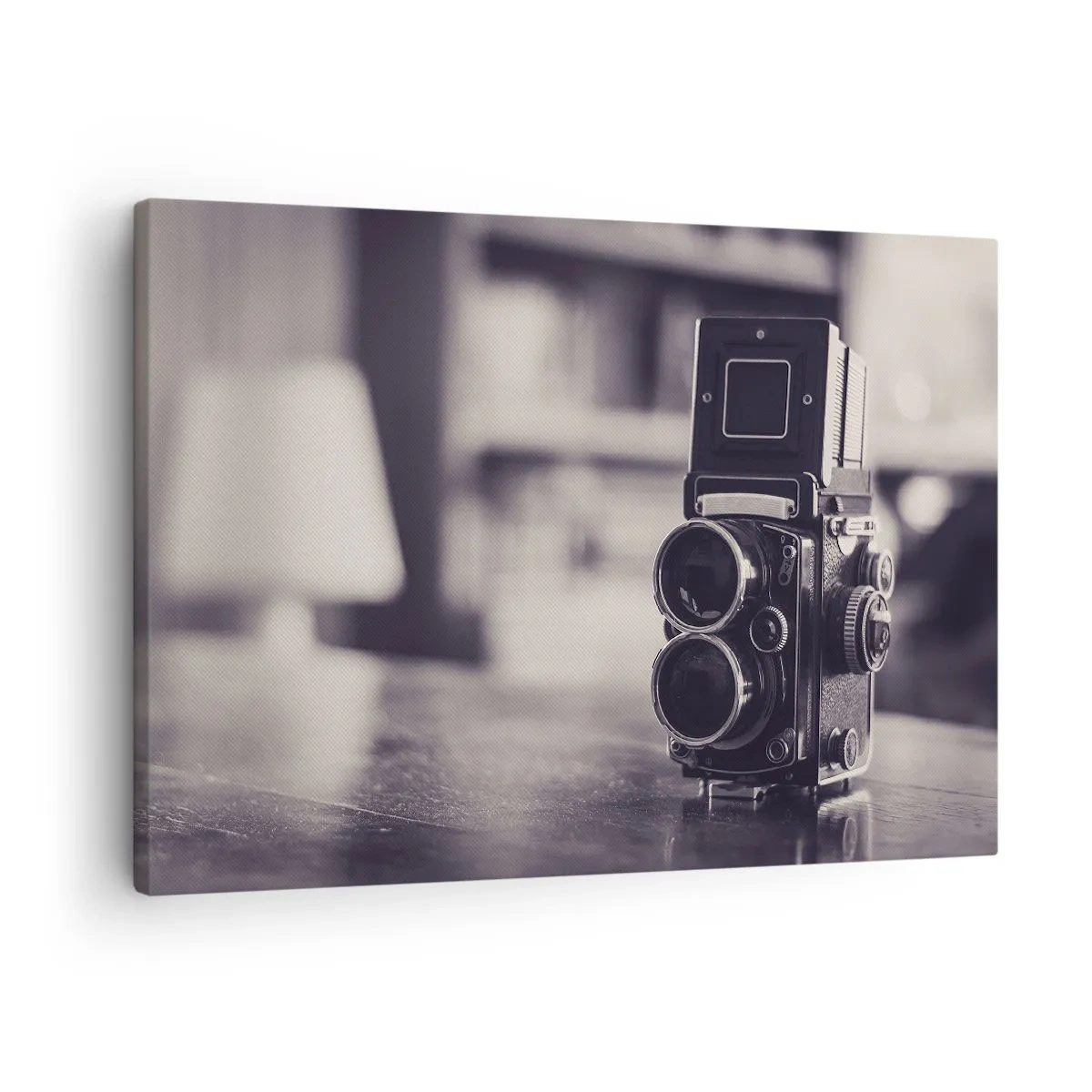 Quadro su tela - Stampe su Tela - Macchina fotografica antica in bianco e nero - 70x50cm - La magia delle vecchie fotografie - Decorazione murale moderna per soggiorno e camera da letto ARTTOR