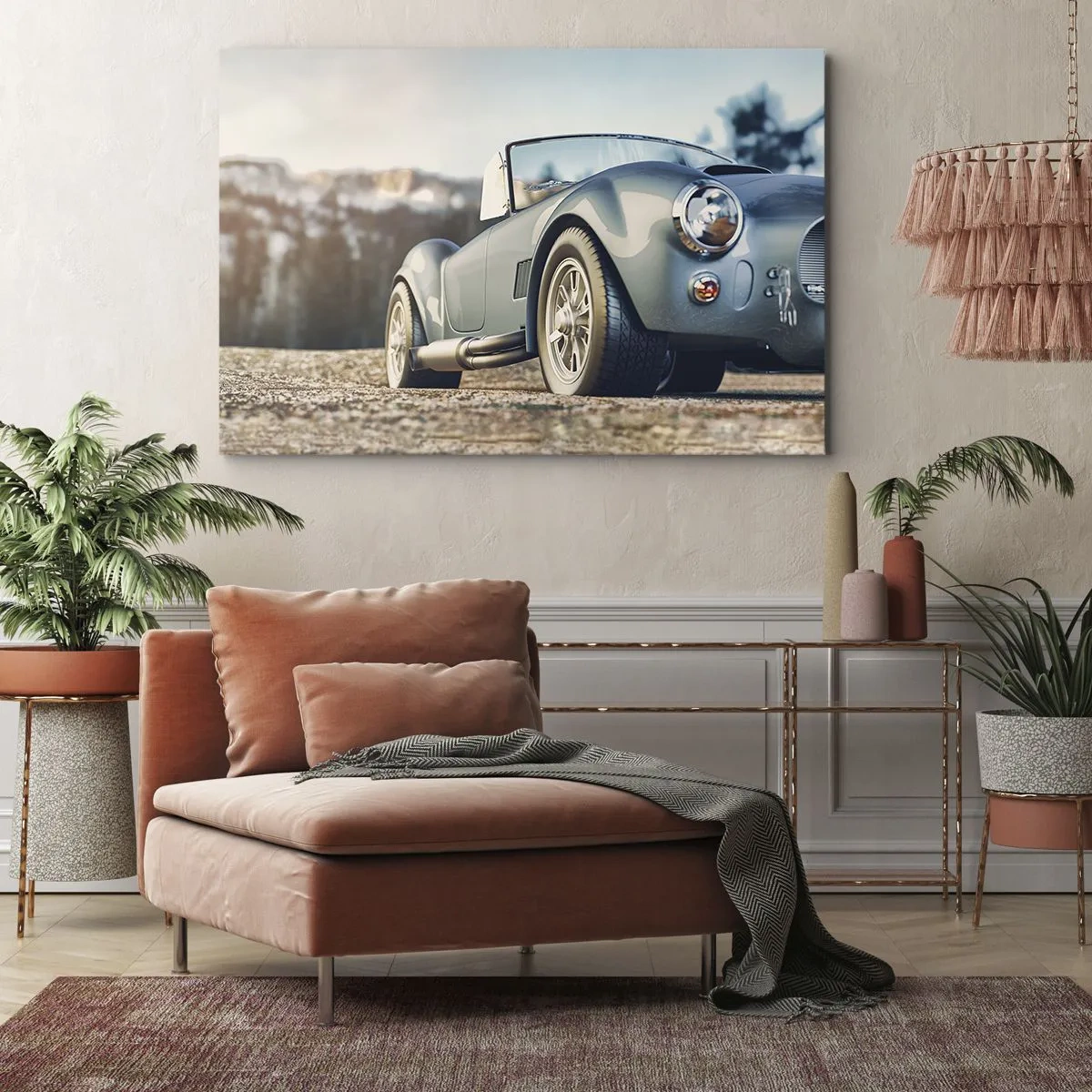 Quadro su tela - Stampe su Tela - Auto decappottabile classica in un ambiente pittoresco - 70x50cm - Perché lo stile è importante - Decorazione murale moderna per soggiorno e camera da letto ARTTOR