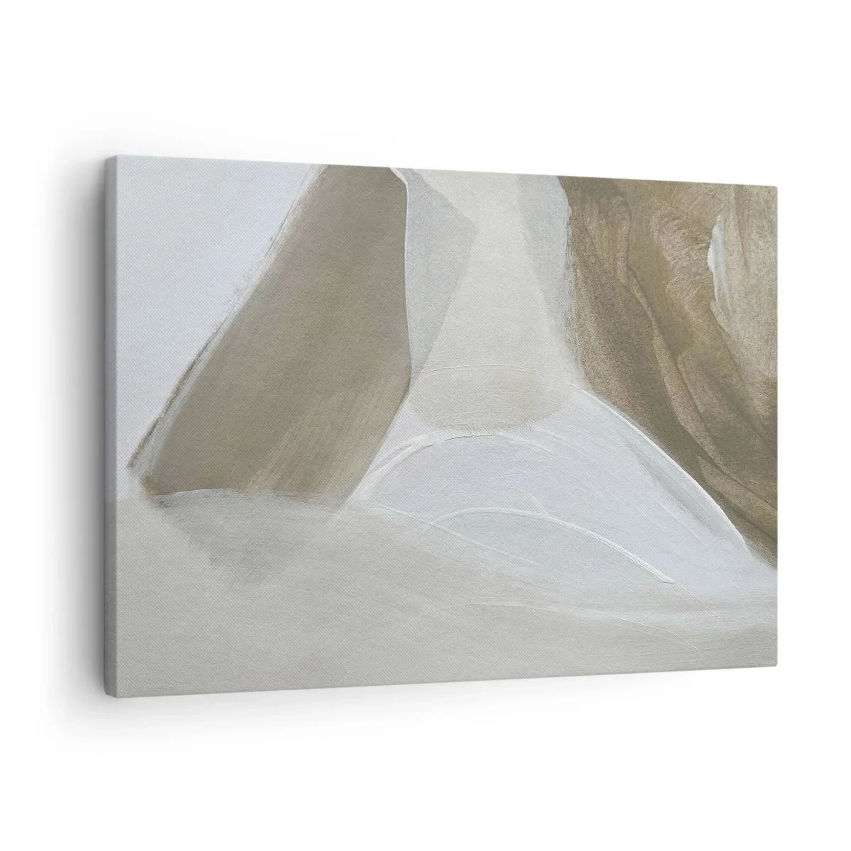 Quadro su tela - Stampe su Tela - Delicata astrazione nei toni del beige e del bianco - 70x50cm - Onda di bianco - Decorazione murale moderna per soggiorno e camera da letto ARTTOR