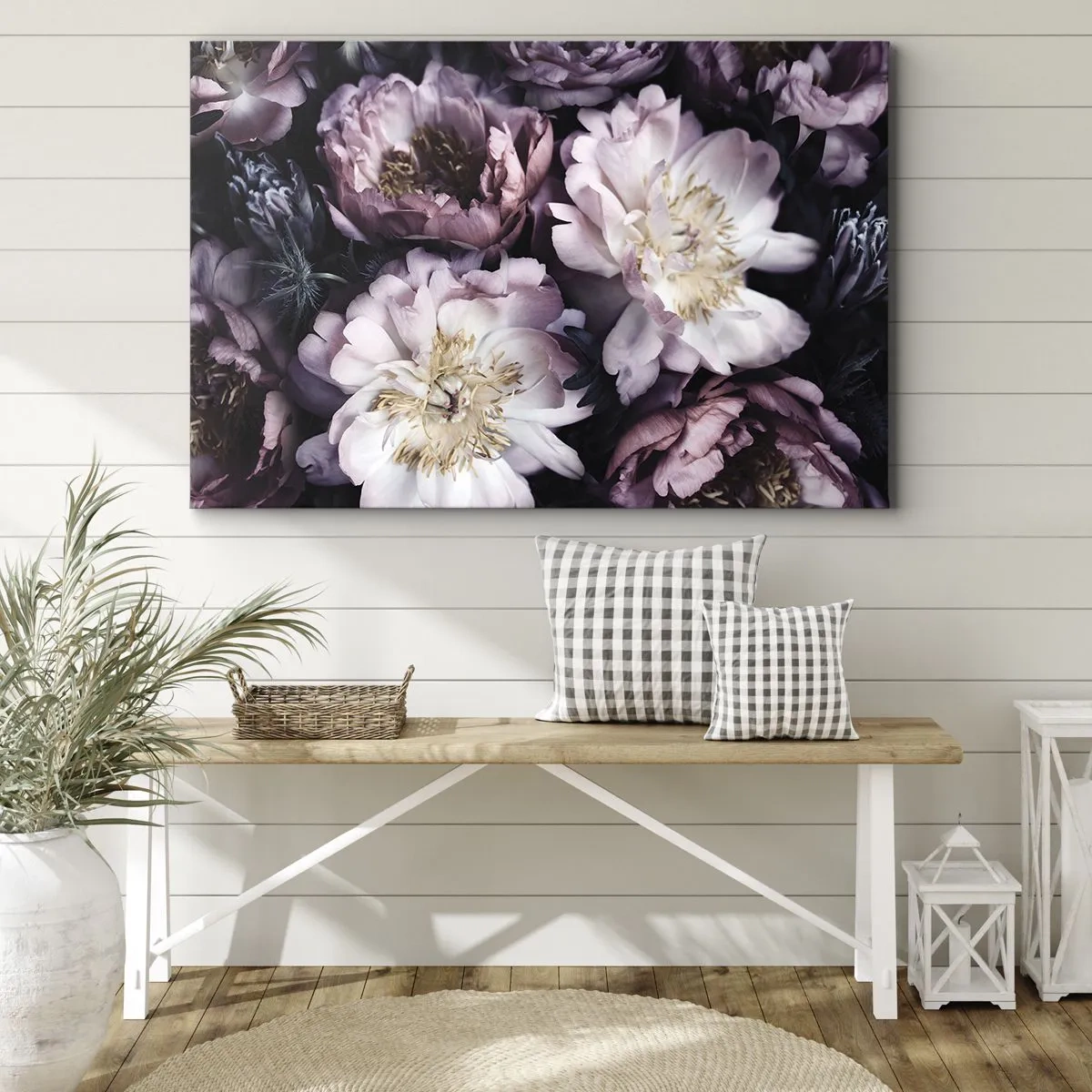 Quadro su tela - Stampe su Tela - Fiori in delicate tonalità pastello - 70x50cm - Bouquet nel vecchio stile - Decorazione murale moderna per soggiorno e camera da letto ARTTOR