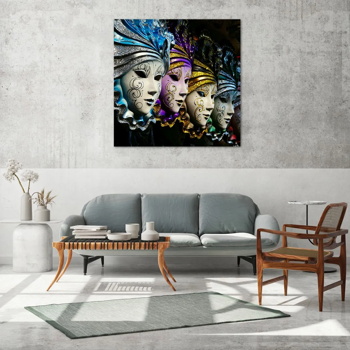 Quadro su vetro - Mistero in oro e argento - 30x30 cm